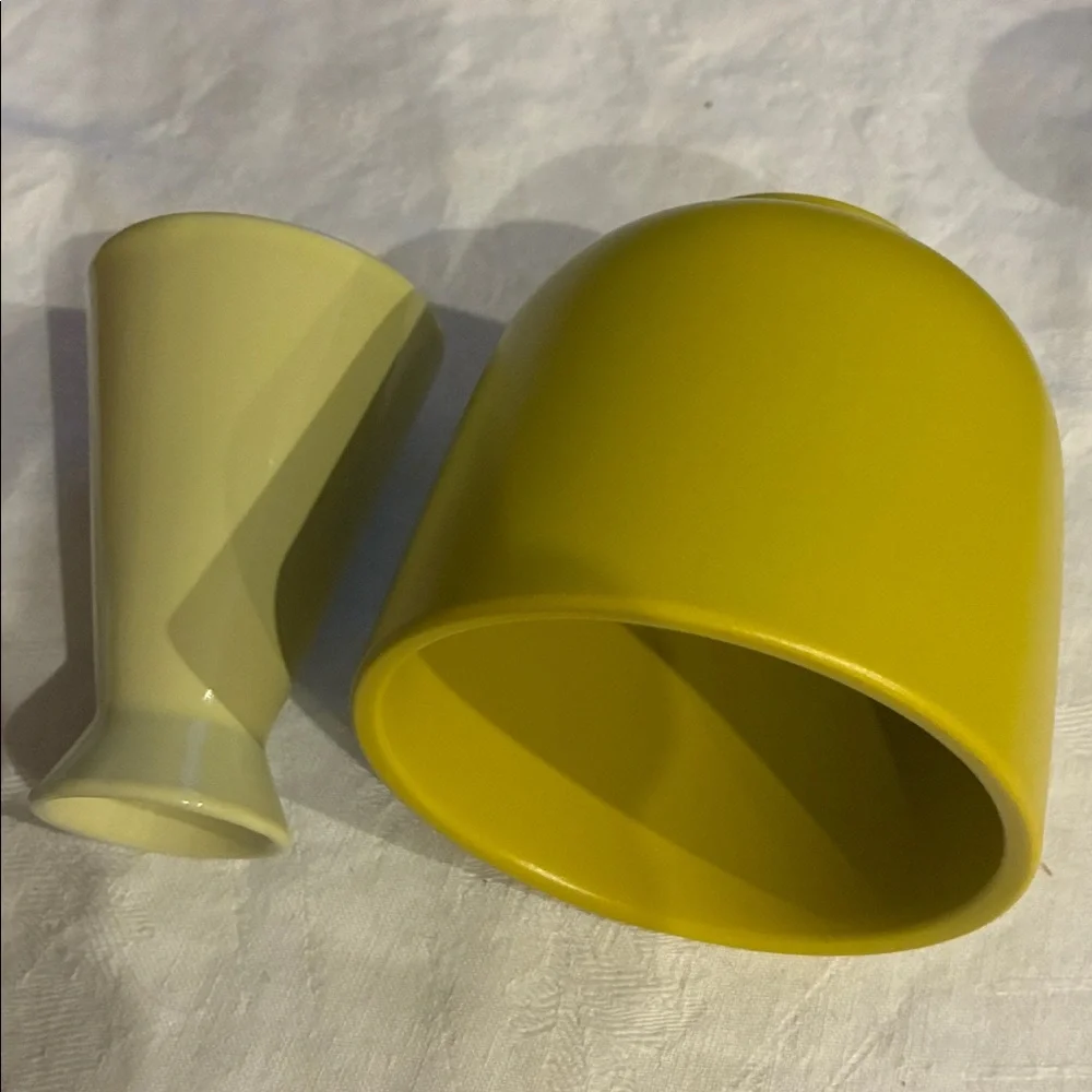 Yellow Vase Set/2 Planter/Vase /Vase Set Very Vibrant and VERY Yellow and Cheery